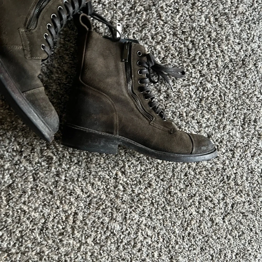 Thursday Boot Company Olive Green Suede Combat Boots